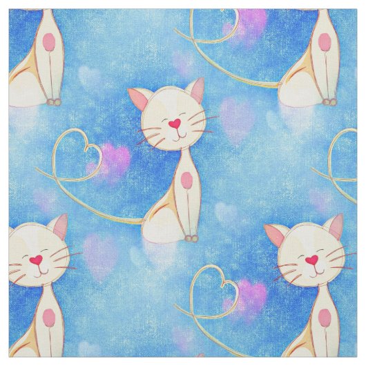 夢を見る猫生地 ファブリック (見本)