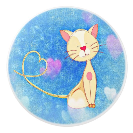 夢を見る猫 セラミックノブ (正面)