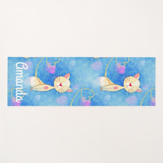 夢を見る猫 ヨガマット (正面(横))