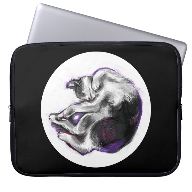 夢を見る猫。 ラップトップスリーブ (正面)