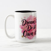 夢を見る。やれ。所有する」 ツートーンマグカップ (左)