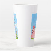 夢を見る – 豚の引用文 カフェラテマグ (正面)