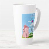 夢を見る – 豚の引用文 カフェラテマグ (右アングル)