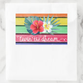 夢を見る 長方形シール (バッグ)