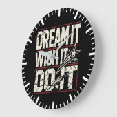 夢を見る、WIshそれを行う – 成功やる気を起こさせる ラージ壁時計 (傾斜)