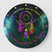 夢を見るBoho Chic ラージ壁時計 (正面)
