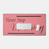 "夢を見ストップない"フレーズ黒レタリング デスクマット (キーボード&マウス)