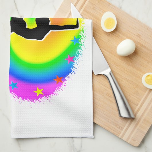 夢を見信じて体操の夢を実現する キッチンタオル (四つ折り)