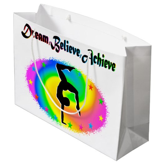 夢を見信じて体操の夢を実現する ラージペーパーバッグ (裏面アングル)
