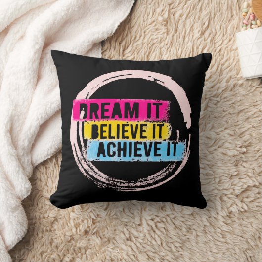 「夢を見信じて、夢を実現するやる気を起こさせる クッション (ブランケット)