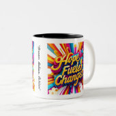 「夢を見信じよ、達成せよ」 ツートーンマグカップ (正面右)