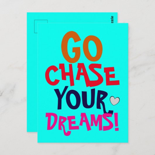夢を追いかけカラフルやる気を起こさせるる ポストカード (正面/裏面)