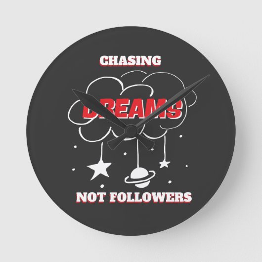 夢を追い求めて花を咲かせ最高のる ラウンド壁時計 (正面)