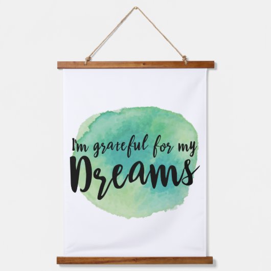 夢を追い求める引用文 吊り下げ型タペストリー (正面)