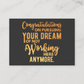 夢を追い続けておめでとう 名刺 (正面)