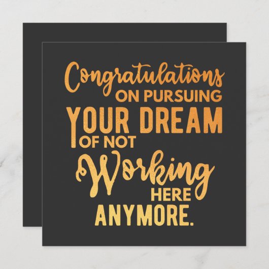 夢を追い続けておめでとう 招待状 (正面/裏面)