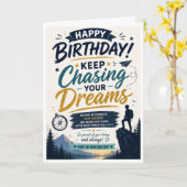 夢を追い続けろ!息子の誕生日カード カード (黄色い花)