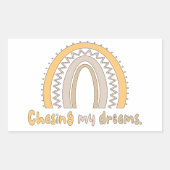 夢を追うやる気を起こさせるカラフル 長方形シール (正面)
