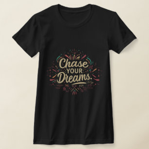 夢を追うタイポグラフィ Tシャツ