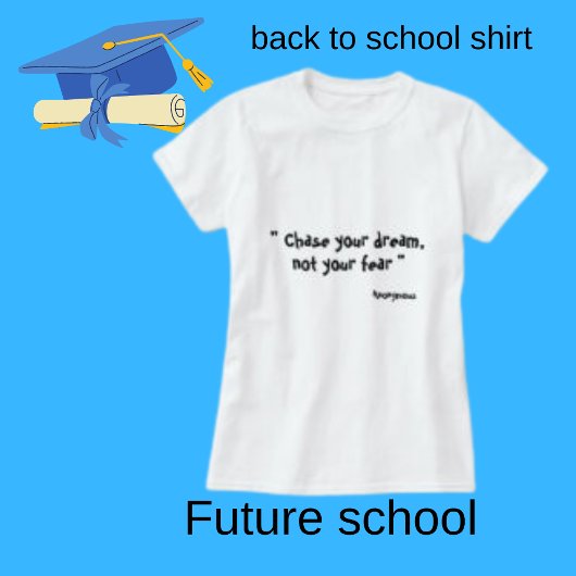 夢を追うブラックおもしろいカラー引用文 Tシャツ