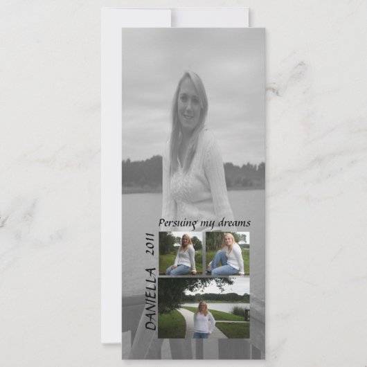 夢を追う卒業写真カード 招待状 (正面)