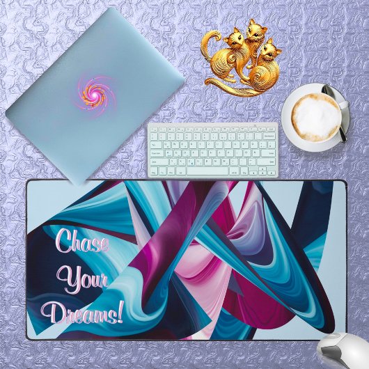 夢を追う液体やる気を起こさせる抽象芸術 デスクマット