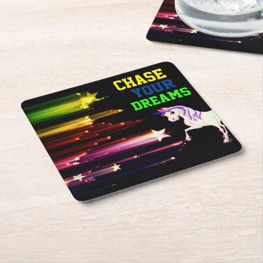 夢を追う スクエアペーパーコースター (アングル)