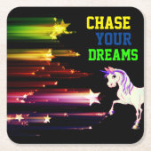 夢を追う スクエアペーパーコースター (正面)