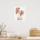 夢を追え - オレンジと白のユニコーン ポスター (キッチン)