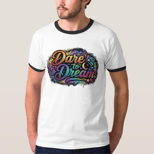 夢を追え - 勇気づけるビジョンTシャツ Tシャツ (正面)