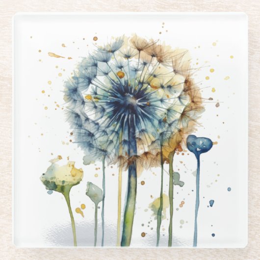 夢を開花カスタムで ガラスコースター (正面)