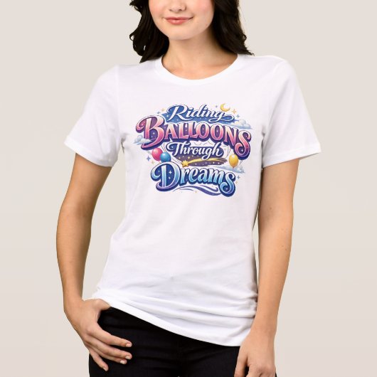 夢を風船に乗って旅する トライブレンドＴシャツ (正面)