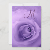 夢エレガントの紫のバラの結婚金属 招待状 (裏面)