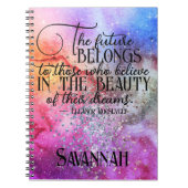 夢カラフルの感動的引用文 ノートブック (正面)