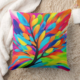 夢カラフルの木 クッション