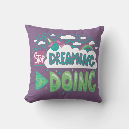 夢ストップを見てラベンダーを淡い色の始める クッション (正面)