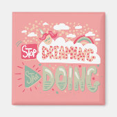 夢ストップを見て軽鮭を始める マグネット (正面)