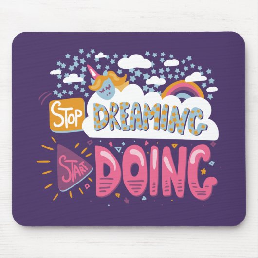 夢ストップを見て、インディゴを始める マウスパッド (正面)