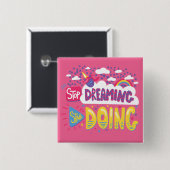 夢ストップを見て、ダークバイオレットを始める 缶バッジ (正面&裏面)