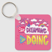 夢ストップを見て、ダークバイオレット金属の実行を開始 キーホルダー (正面)