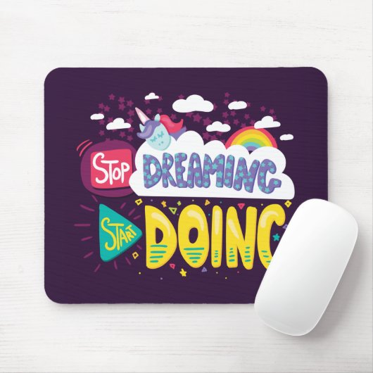 夢ストップを見て、ダークパープルの実行を開始 マウスパッド (マウス)