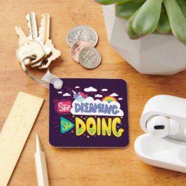 夢ストップを見て、ダークパープル金属の実行を開始 キーホルダー