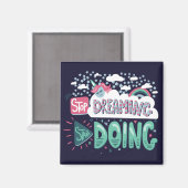 夢ストップを見て、ダークブルーを始める マグネット (正面/裏面)