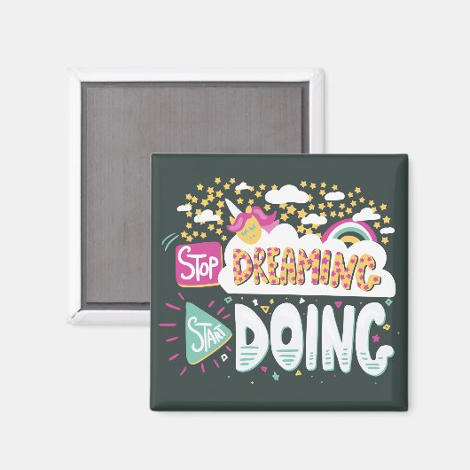 夢ストップを見て、森の緑を始める マグネット (正面/裏面)