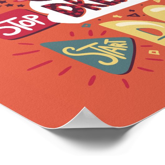 夢ストップ見、オレンジ色の赤の実行を開始 ポスター (角)