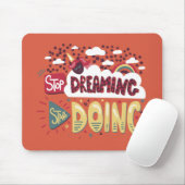 夢ストップ見、オレンジ色の赤の実行を開始 マウスパッド (マウス)