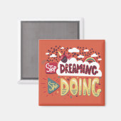 夢ストップ見、オレンジ色の赤の実行を開始 マグネット (正面/裏面)