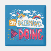 夢ストップ見、スチールブルーの実行を開始 マグネット (正面)