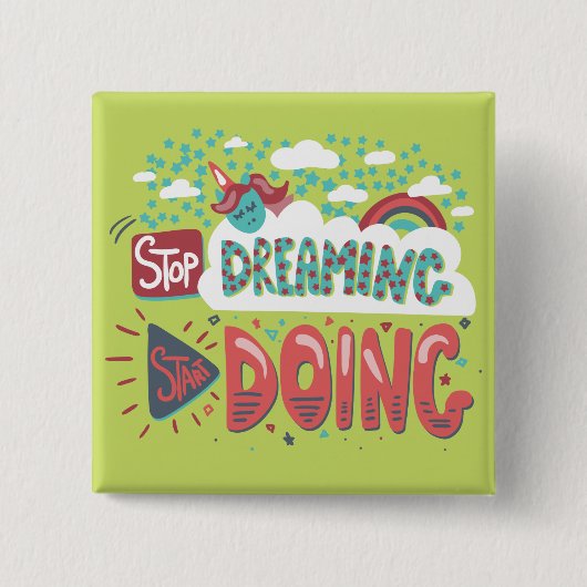 夢ストップ見、ソフトライムを開始 缶バッジ (正面)