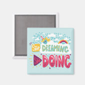 夢ストップ見、ターコイズの実行を開始淡い色の マグネット (正面/裏面)